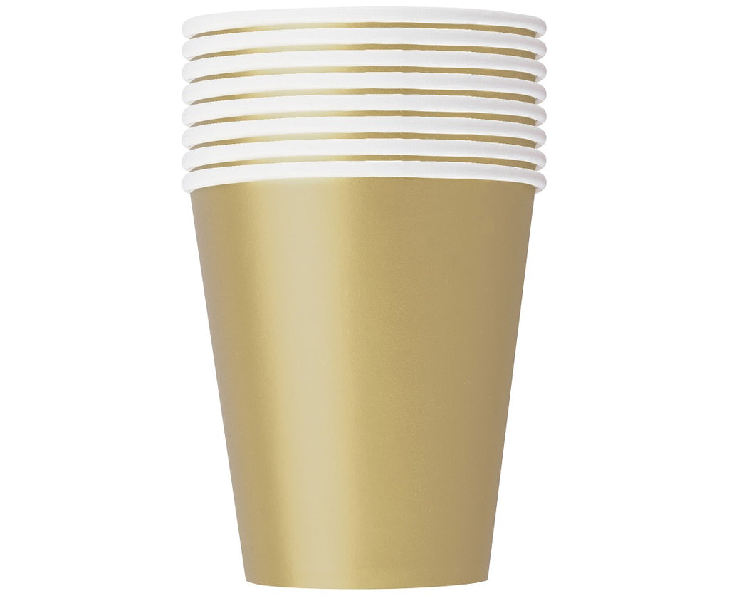 kubeczki papierowe złote 270 ml. 8 szt. 3326EU