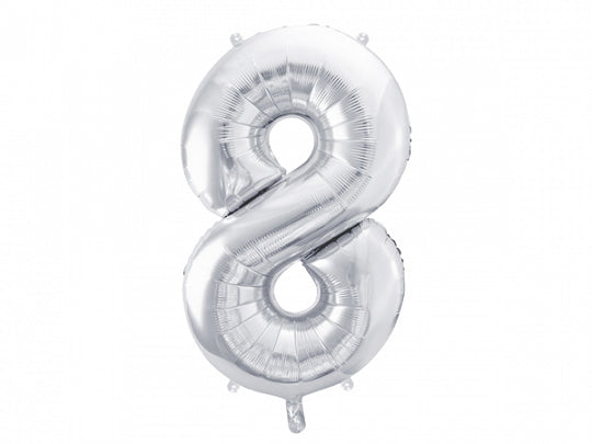balon cyfra 86cm ''8'' SREBRNY | FB1M-8-018