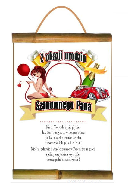 dyplom URODZINY Szanownego Pana do wpisania
