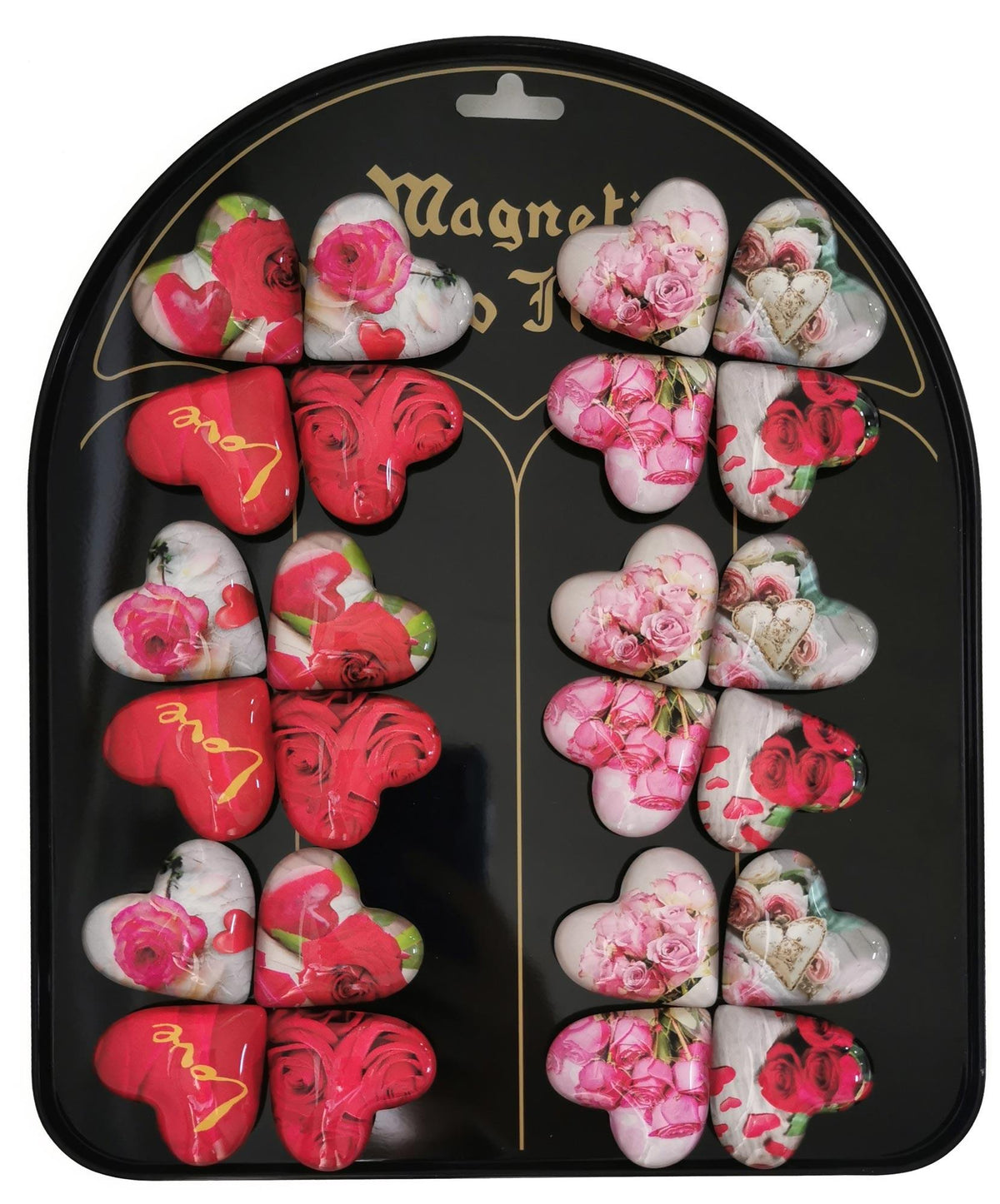 magnesy serca róże 24 szt.