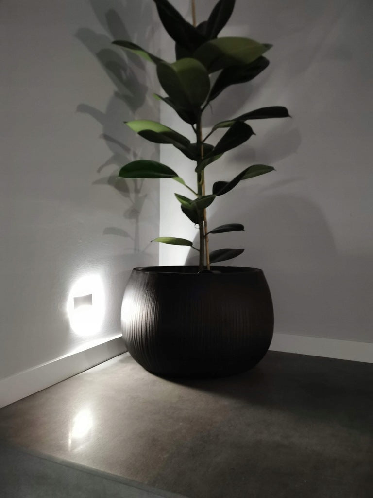 doniczka kula Beton Bowl  z wkładem czarna 24cm | DKB240