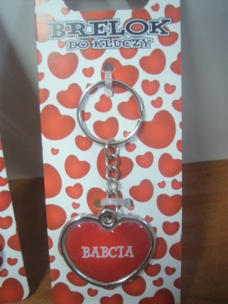 brelok metalowy dwustronny 10szt.  BABCIA/DZIADEK serce | 4132