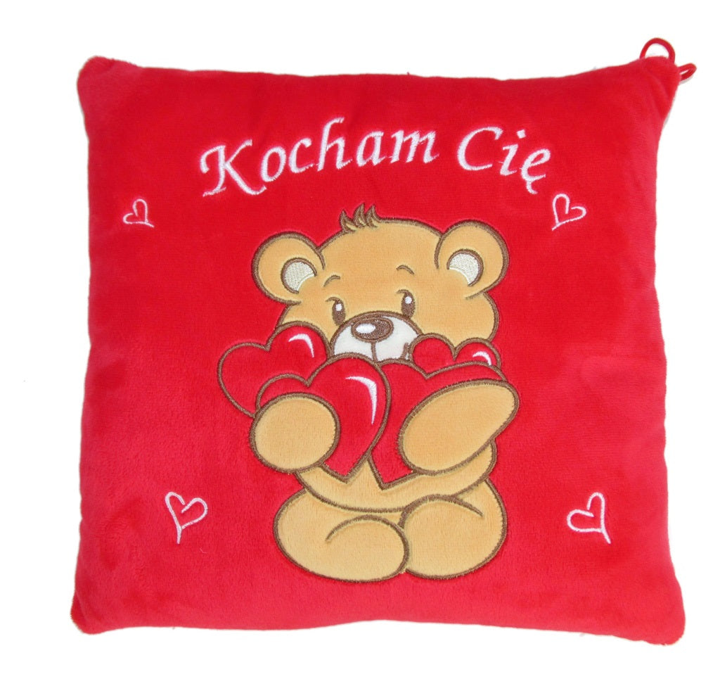 poduszka pluszowa 25 x 25cm KOCHAM CIĘ P3335