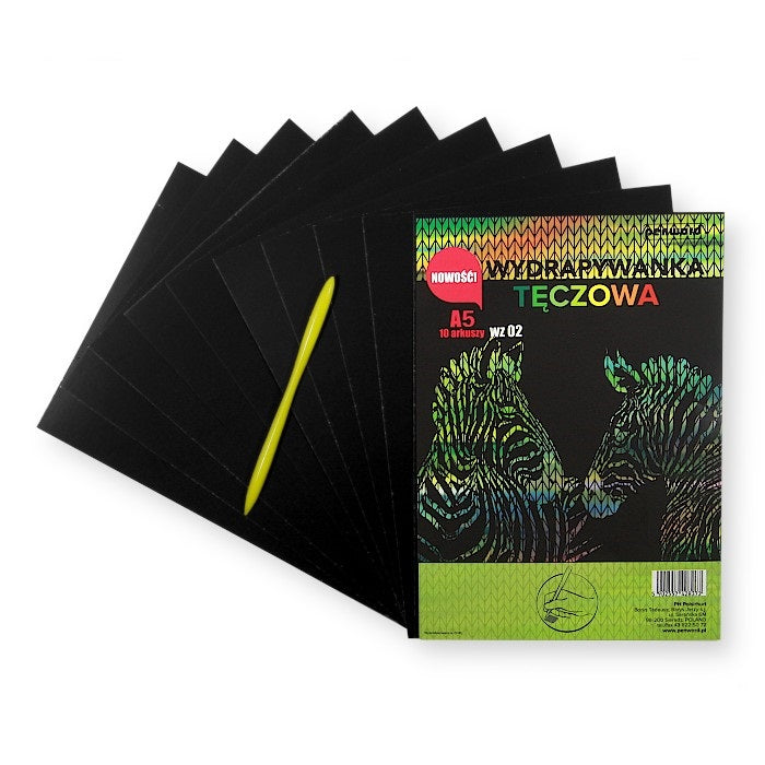 wydrapywanka tęczowa A5 WZ-02 MULTICOLOR a'10 + rylec