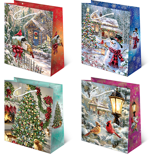 torebki ozdobne 10szt. XL set S-37 Święta jak malowane  30 x 36,5 x 13cm