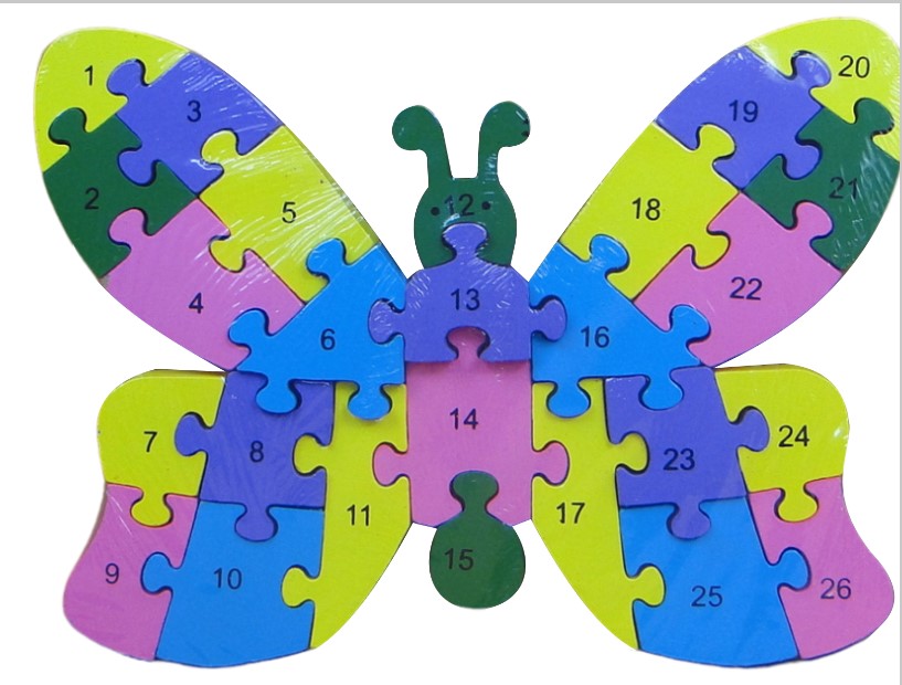 Drewniane puzzle Motyl  ok. 24 cm (P642Z12)