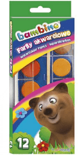 farby akwarelowe 12kolorów  BAMBINO