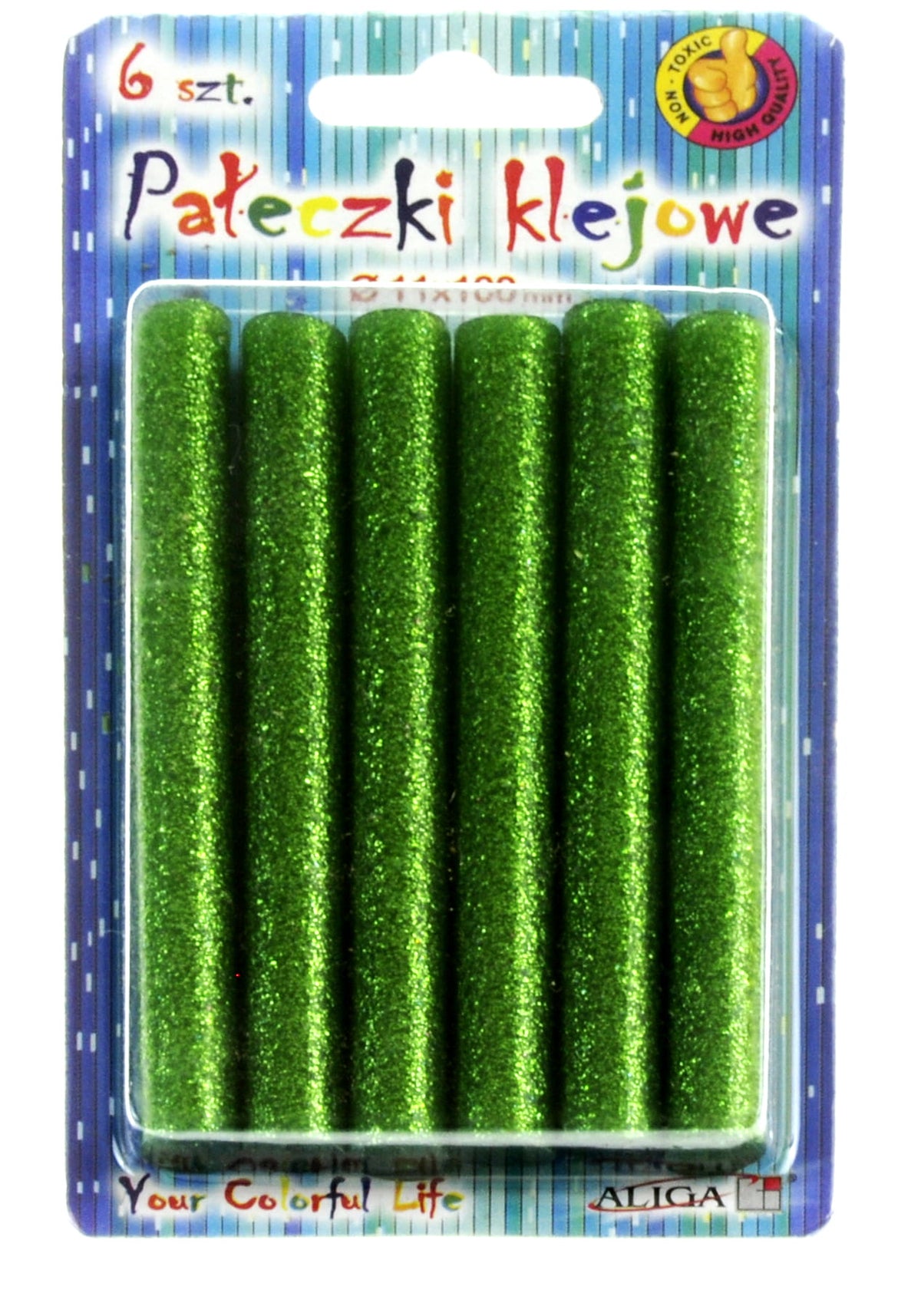 klej do pistoletu 6szt. 11x100mm zielony