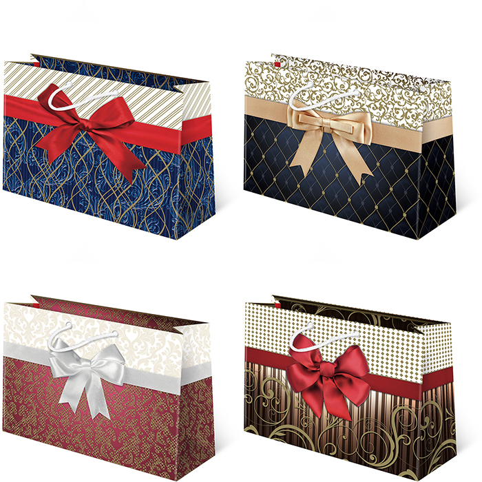 torebki ozdobne 10szt. TH set 26 Kokardy eleganckie  33 x 25,5 x 10 cm