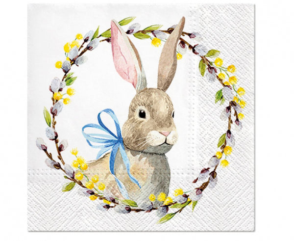 serwetki PAW wzorzyste 20szt.  Rabbit with Catkins 33x33 cm | SDL121600