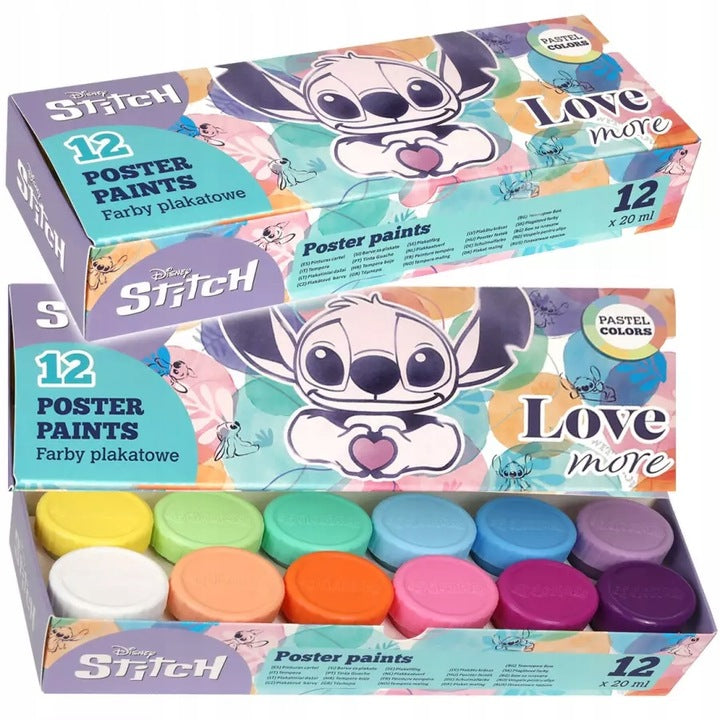 farby plakatowe Stitch 20ml 12 kolorów pastel 1972 5531
