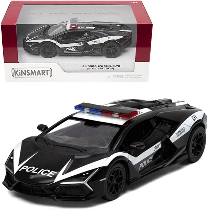 auto metalowe 1:38 KINSMART LAMBORGHINI REVUELTO POLICJA 16 x 8 x 7cm K-155