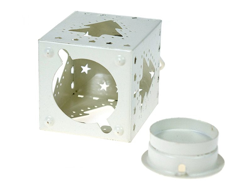 lampion na tealight z motywem świątecznym 12 x 6 x 6cm metalowy