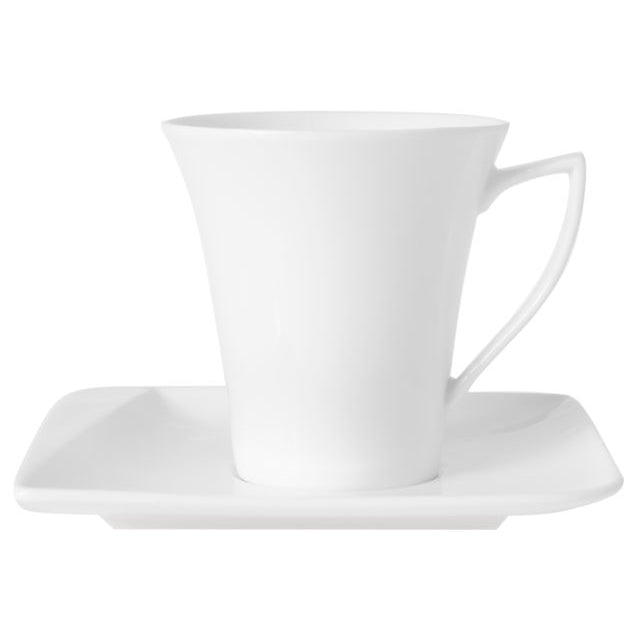 Filiżanki do kawy i herbaty porcelanowe ze spodkami HOME DELUX QUATRE BIAŁE 4 el.  hd12064