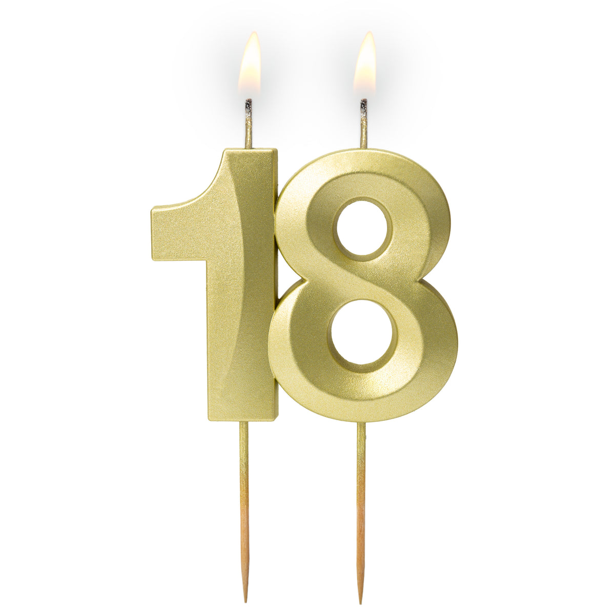 świeczka cyferka "18" złota satyna 64-40