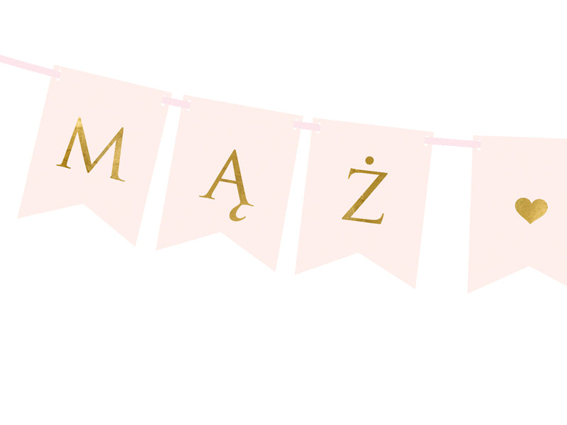 baner różowy MĄŻ/ŻONA 15x110cm | GRL67-081J