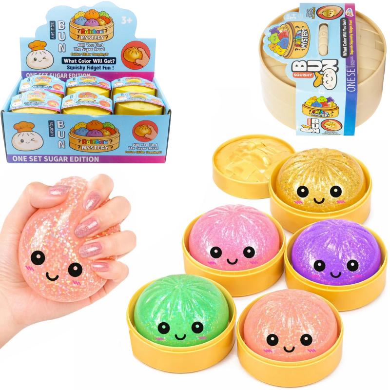 gniotek squishy pierożek brokat mały 6 x 6 x 4cm B-1534