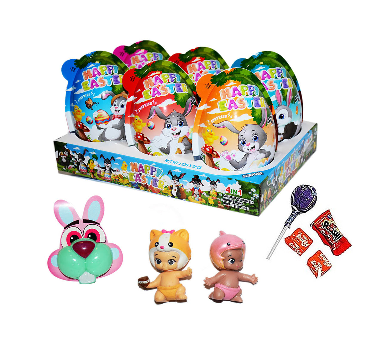 jajko niespodzianka zajączek happy easter suprise 4 in 1