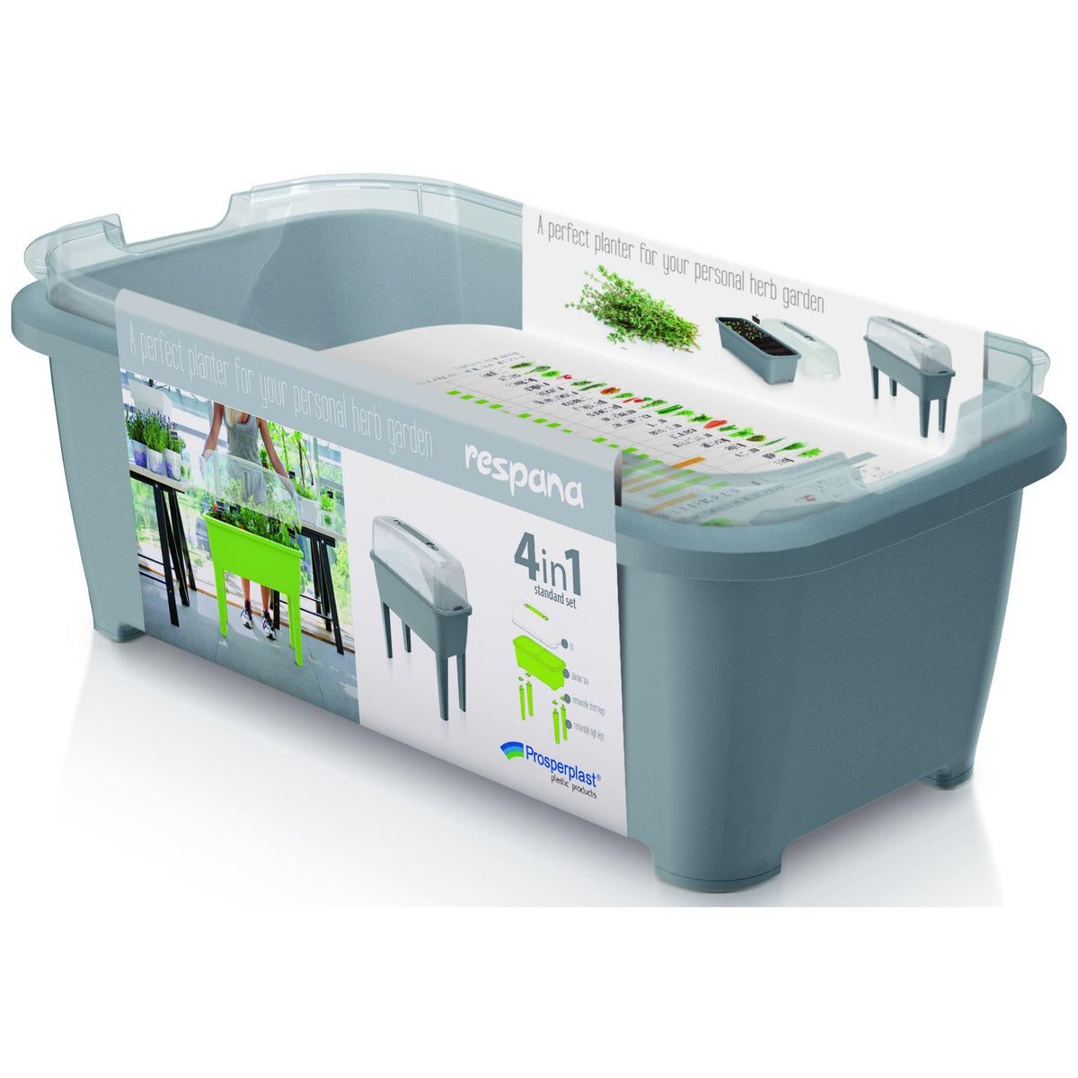 szklarnia rozsadnik RESPANA PLANTER SET 77x39x h82 cm SZARY KAMIENNY