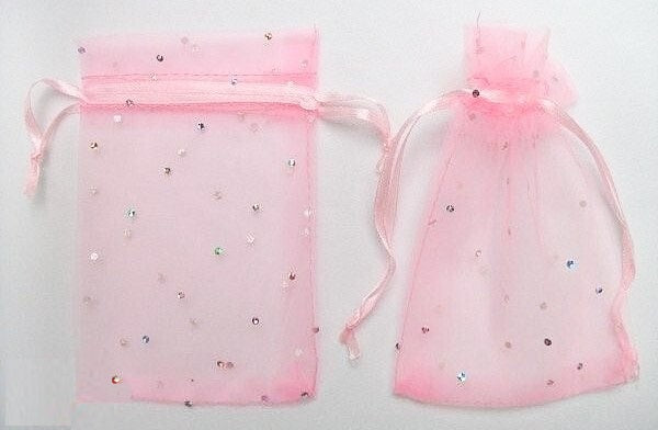 torebka z materiału 30x19 cm RÓŻ 12szt.  | 2279
