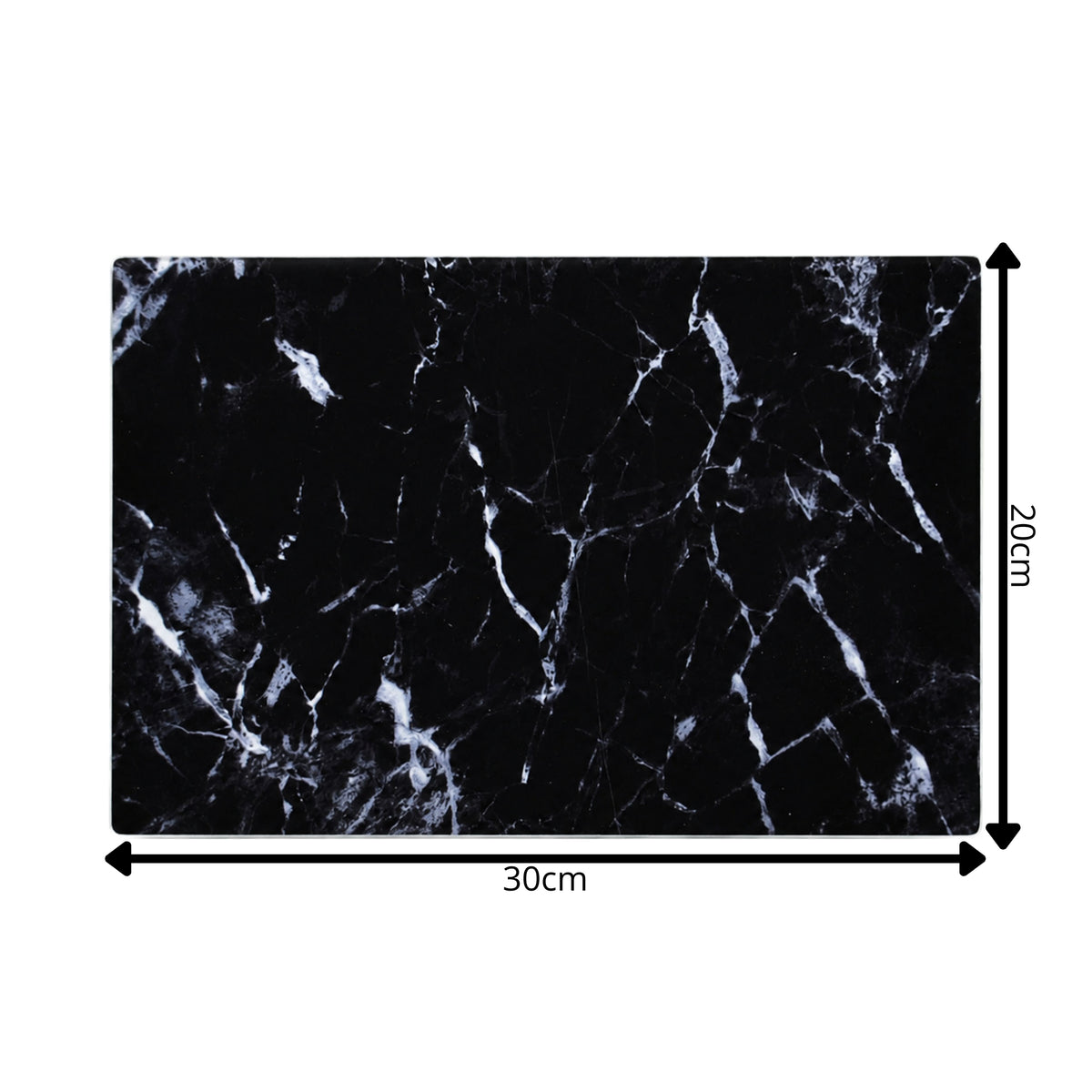 deska szklana 20 x 30cm  czarny marmur TR-671
