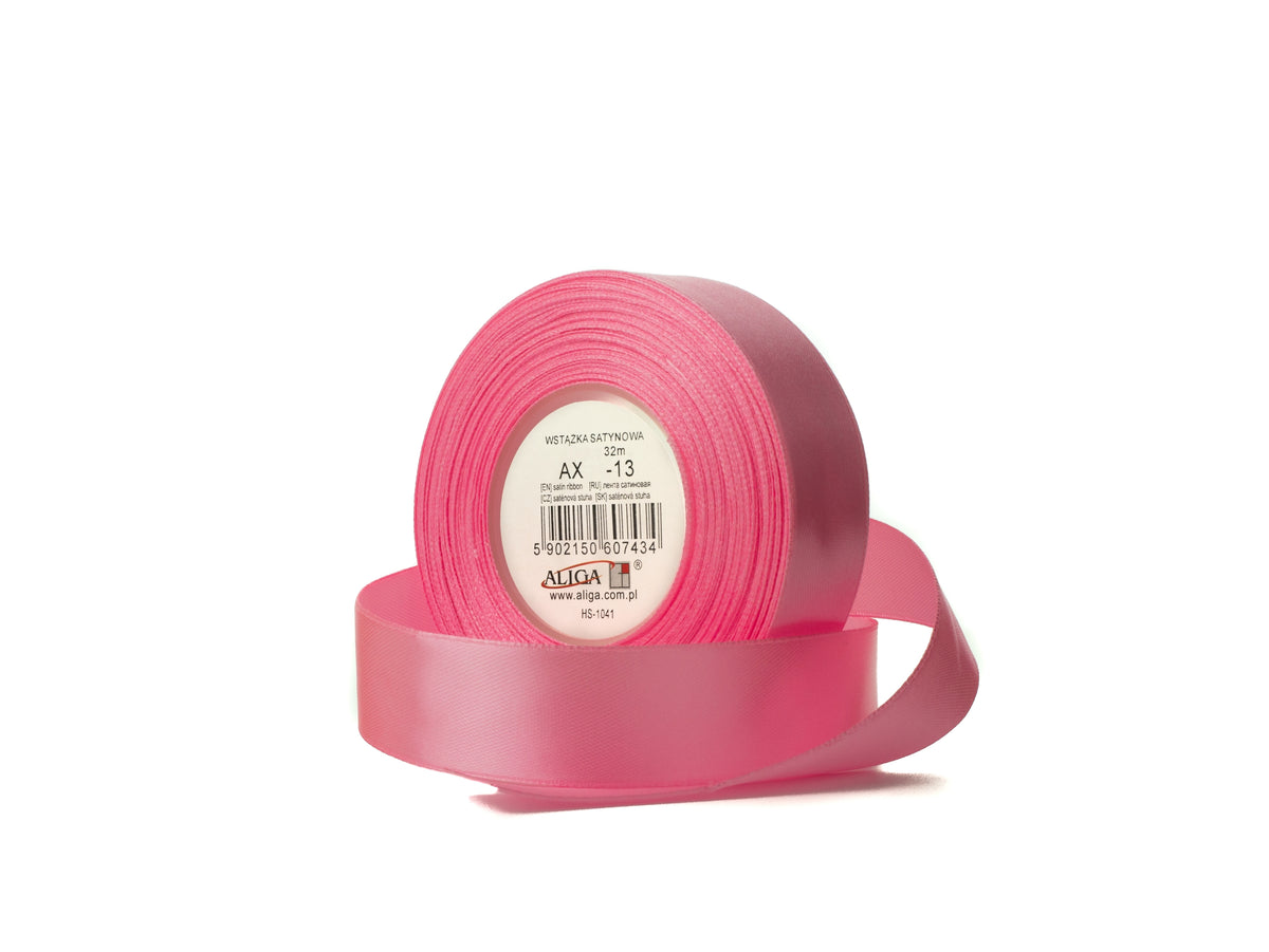 wstążka satynowa 38mm/32m 4rolki  RÓŻ AX38-13
