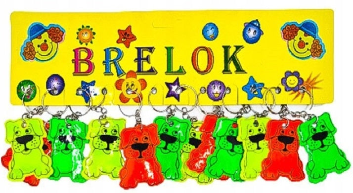 brelok 12szt. odblaskowy PIESEK