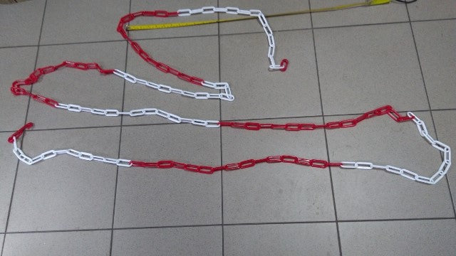 łańcuch ostrzegawczy pcv BIAŁO-CZERWONY 5m 626905