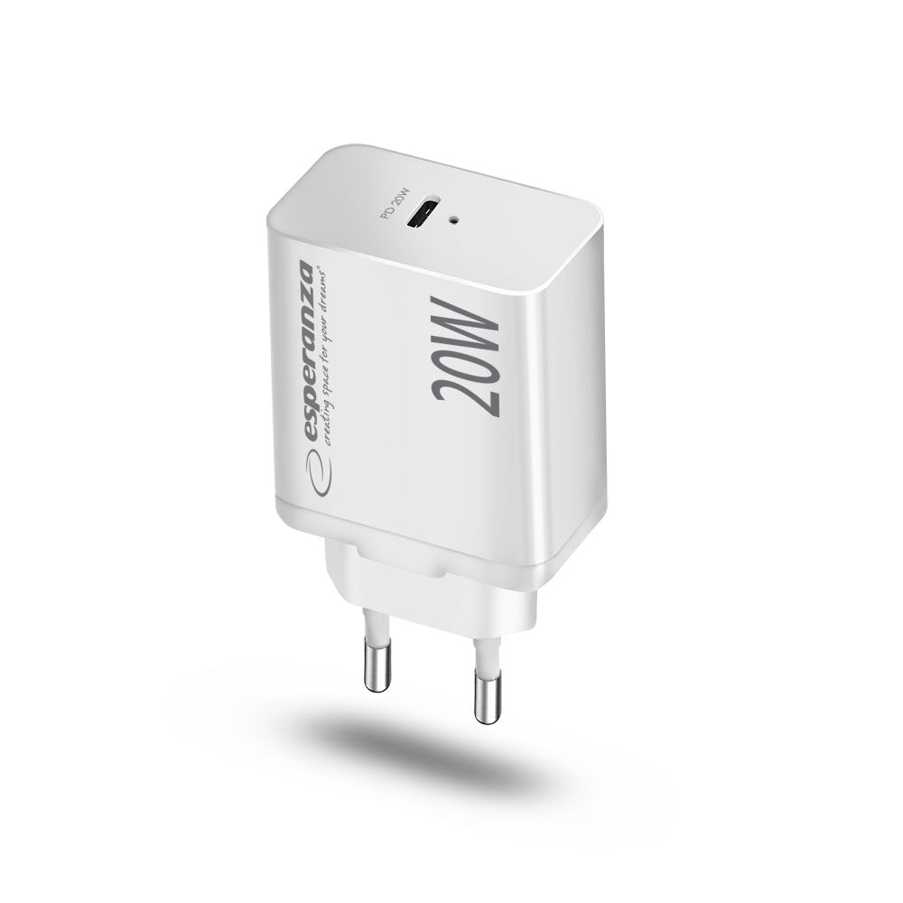 ładowarka sieciowa 20W USB-C PD biała EZC104W