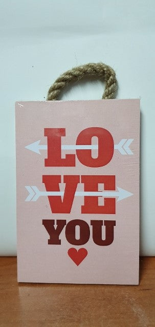 tabliczka/obraz do zawieszenia 10x15 LOVE YOU