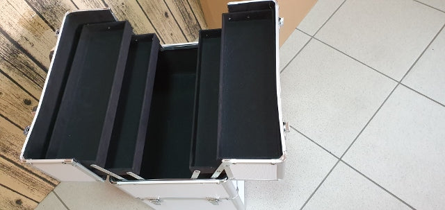 kufer kosmetyczny 36x26,5x43cm  XXL SREBRNY