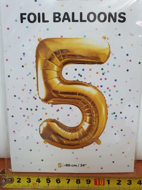 balon foliowy ,,5'' ZŁOTO 86cm | FB1M-5-019