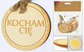 zawieszka drewniana lub do przyklejenia   z tekstem "Kocham Cię " 10 szt. OZD-24