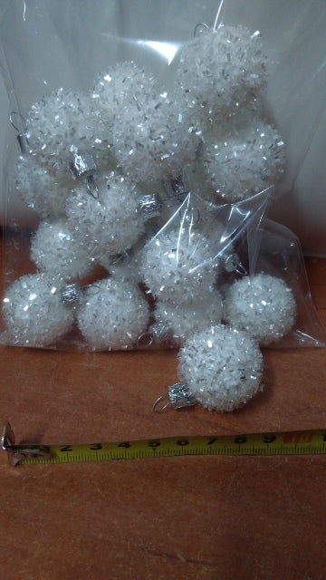 bombki jeżyk 30mm srebrzyste 20szt.