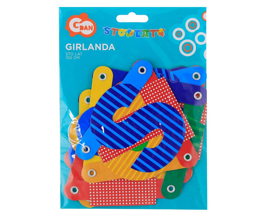 girlanda papierowa 1,5m 100 LAT