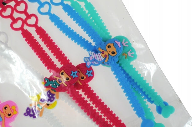 bransoletka silikon 12szt. LAMA /  JEDNOROŻEC / SYRENKA