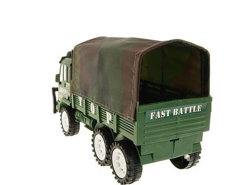 auto ciężarowe wojskowe z plandeką z przyczepą i działkiem 52 x 18 x 11cm
