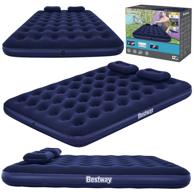 dmuchany materac kempingowy + poduszki 2-os. 300kg 203 x 152cm Bestway 67374