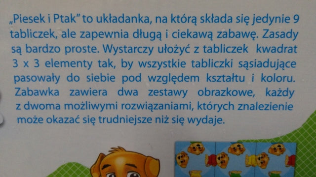 puzzle i łamigłówki PIESEK I PTAK