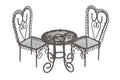 zestaw mebli metalowych 3szt 274CAN1078