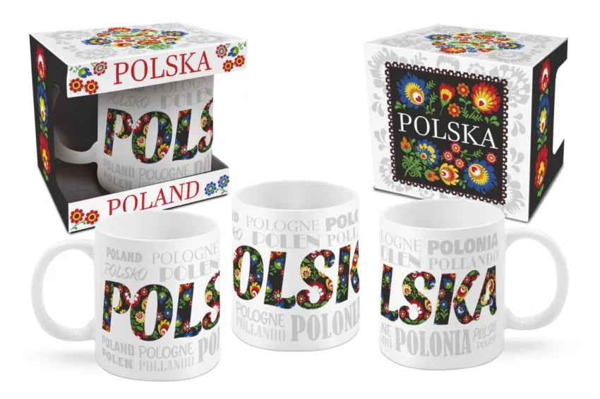 kubek ceramiczny - Polska folk (w różnych językach)