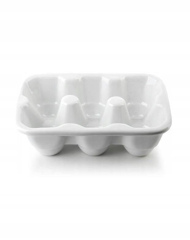 pojemnik ceramiczny na 6 jajek 16cm biała porcelana | ZD3410