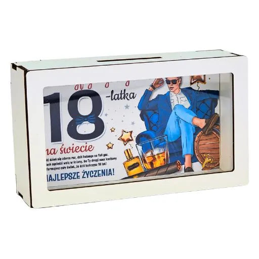 skarbonka na 18 urodziny dla chłopaka Elegant