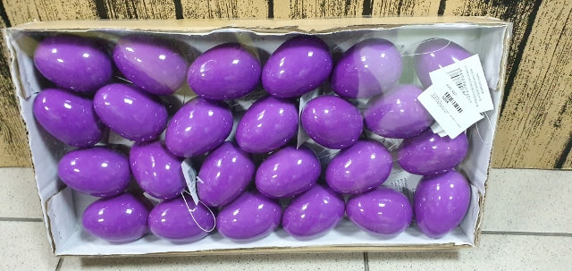 jajka w pudełku 24szt. FIOLETOWE  POŁYSK 7cm | M92205