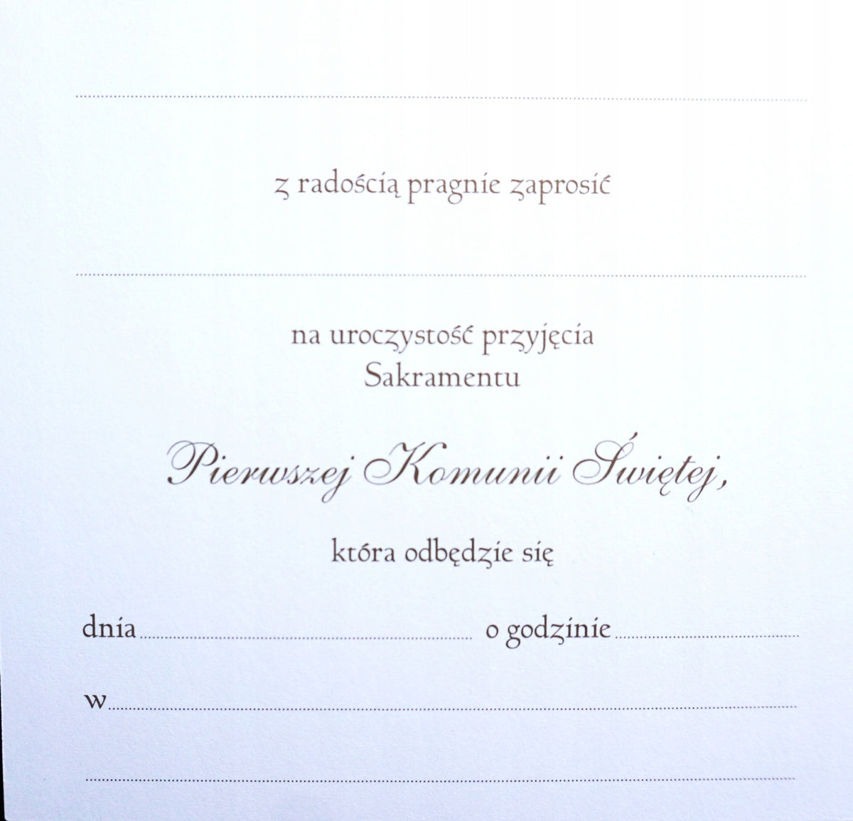 zaproszenia 10szt KOMUNIA ŚWIĘTA 12x12cm NR011