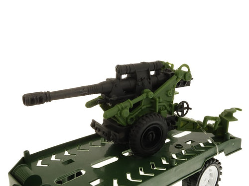 auto ciężarowe wojskowe z plandeką z przyczepą i działkiem 52 x 18 x 11cm