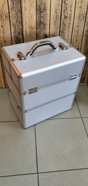 kufer kosmetyczny 36x26,5x43cm  XXL SREBRNY