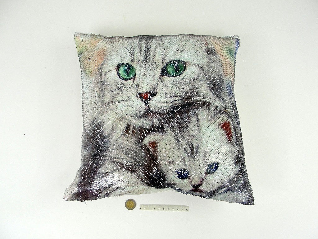 poszewka na poduszkę magiczne cekiny koty 40x40 cm