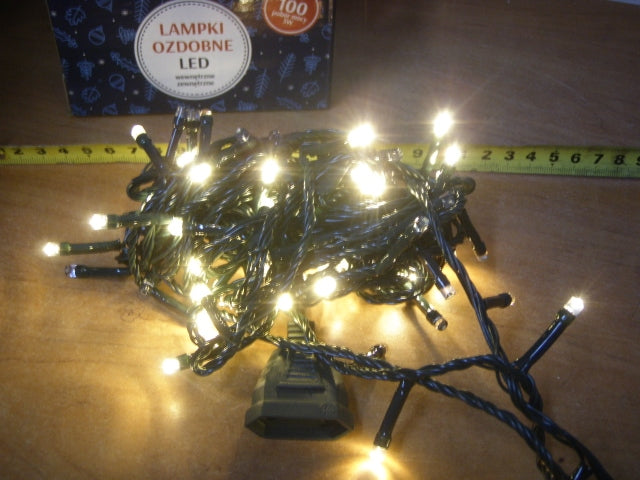 lampki choinkowe 100led BIAŁE CIEPŁE | 5490