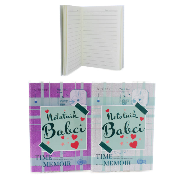 notes A6 z brokatem "Notatnik Babci"